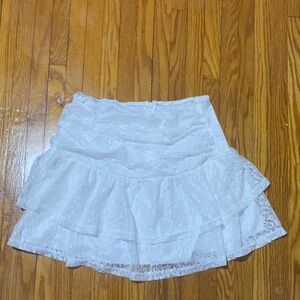 White Lace Mini Skirt
